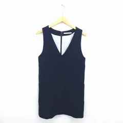 アーバンリサーチ サニーレーベル URBAN RESEARCH Sonny Label ジャンパースカート ワンピース ひざ丈 Vネック ノースリーブ FREE ネイビー 紺 /TT19のサムネイル