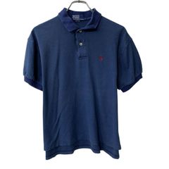 90s Polo by Ralph Lauren 半袖 ポロシャツ XL ネイビー ポロラルフローレン ハーフボタン 90年代 ワンポイント ポニー刺繍 夏物 a807-5961