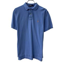 90s Polo by Ralph Lauren 半袖 ポロシャツ S ブルー系 ポロラルフローレン ハーフボタン 90年代 ワンポイント ポニー刺繍 夏物 a807-5965