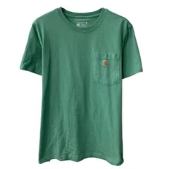 Carhartt 半袖 ロゴTシャツ L ライトグリーン カーハート プルオーバー クルーネック 胸ポケット ロゴ刺繍 カットソー 夏物 a807-5980のサムネイル