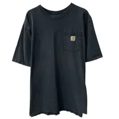 Carhartt 半袖 ロゴTシャツ XL ブラック カーハート プルオーバー クルーネック 胸ポケット ロゴ刺繍 カットソー 夏物 a807-5983のサムネイル