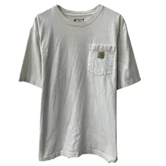 Carhartt 半袖 ロゴTシャツ L ホワイト カーハート プルオーバー クルーネック 胸ポケット ロゴ刺繍 カットソー 夏物 a807-5984のサムネイル