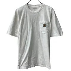 Carhartt 半袖 ロゴTシャツ L ホワイト カーハート プルオーバー クルーネック 胸ポケット ロゴ刺繍 カットソー 夏物 a807-5986のサムネイル