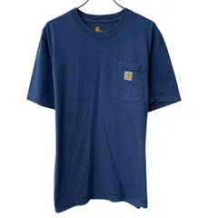Carhartt 半袖 ロゴTシャツ M ブルー カーハート プルオーバー クルーネック 胸ポケット ワンポイント ロゴ刺繍 カットソー 夏物 a807-5988のサムネイル