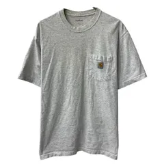 Carhartt 半袖 ロゴTシャツ L ライトグレー カーハート プルオーバー クルーネック 胸ポケット ロゴ刺繍 カットソー 夏物 a807-5989のサムネイル