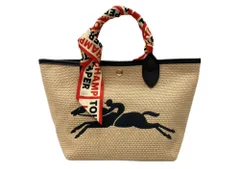 ロンシャン Longchamp Le Panier Pliage Top Handle Bag S ル パニエ プリアージュ トップ ハンドル バッグ スカーフ トート かばん 薄茶 10144HZB001 ハンドバッグ ロゴ ベージュ 104B-171のサムネイル