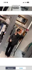 (新品) CHUU 仁兎なずな サマーシャツ チェック柄 ブラックのサムネイル