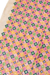〔1m単位切り売り〕ラジャスタンの刺繍布〔108cm〕 - シャンパンゴールド / 切り売り 計り売り布 布 生地 アジのサムネイル