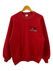 Crazy Shirts (クレイジーシャツ) USA製 90s ビンテージスエット トレーナー ラグラン バーキングサンズカウアイ カバ アニマルプリント 古着 XL レッド メンズ/078のサムネイル