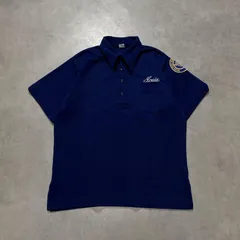 GQ6158◇Hilton : 70’‐80’s USA製 ポロシャツ◇L◇ネイビー ヒルトン オールドイングリッシュ 半袖 ヴィンテージのサムネイル