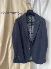 LOUIS VUITTON × JEREMY SCOTT ステープルズ エディション テーラードジャケット ジャージージャケット サイズ50 RM222Q ZLZ HKJ40E  ラペルピン モノグラム柄 ネイビーのサムネイル