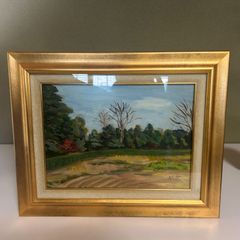 風景画 額装 T. ISAO サイン入り　武蔵野小景 風景画 額装 T. ISAO サイン入り 武蔵野小景 - メルカリ