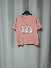 CHECK 刺繍 Tシャツ ブラウスのサムネイル