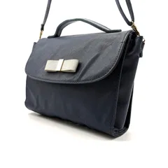 【美品✨】Apuweiser-riche 2WAY Ribbon Crossbody Shoulder Bag Navy Blue アプワイザーリッシェ クロスボディ ショルダーバッグ リボン付き ネイビー レディースのサムネイル