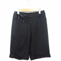コムサイズム COMME CA ISM パンツ ボトムス ハーフ 無地 リボン シンプル ひざ丈 ウール 毛 S ブラック 黒 /MT48のサムネイル