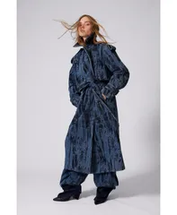 デジグアル レディース アウター ジャケット・ブルゾン コート デニム Desigual Womens Degraded denim trench coat Dark blue ブルーのサムネイル