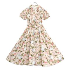 新品未使用✨ローラアシュレイ11 花　リボン　半袖　コットンワンピース 新品未使用✨ローラアシュレイ11 花 リボン 半袖 コットンワンピース