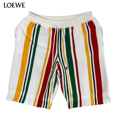 LOEWE x Paula's Ibiza パイル地ストライプショーツ パンツ S ホワイトxマルチカラー  【値下げ交渉歓迎】のサムネイル