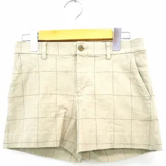 ダブルスタンダードクロージング ダブスタ DOUBLE STANDARD CLOTHING パンツ ショーパン ショート チェック ミニ コットン 綿 36 ベージュ 薄茶 /MT14のサムネイル