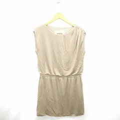 デザインワークス DESIGNWORKS ワンピース 膝下丈 ボートネック プルオーバー ノースリーブ 38 ベージュ 薄茶 /TT26のサムネイル