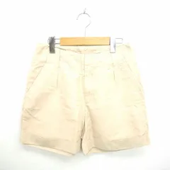 ビームスハート BEAMS HEART パンツ ショート ロールアップ ジップフライ 無地 シンプル 麻 リネン 0 ベージュ 薄茶 /TT24のサムネイル