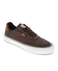リーバイス メンズ シューズ スニーカー レース レザー フェイクレザー Levis Mens Munro UL Faux Leather LaceUp Sneakers Brown Tan ブラウンのサムネイル