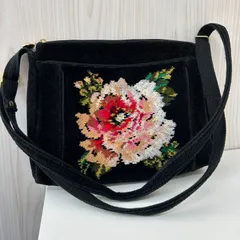 D【中古】人気デザイン☆FEILER フェイラー 白 ピンク ショルダーバッグ ハンドバッグ 花柄 シェニール織 ブラック ゴールドのサムネイル