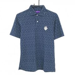 BEAMS GOLF ポロシャツ シアサッカーストライプ柄ネイビー - メルカリ