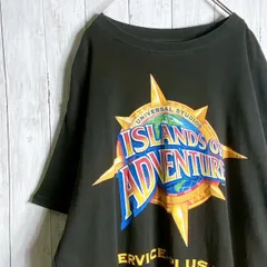 【希少】90s Vintage WILD UNIVERSAL STUDIOS T-SHIRT ユニバーサルスタジオ ISLANDS OF ADVENTURE ロゴ ブラック 半袖Tシャツ 古着 #N2817