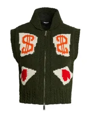 ディースクエアード レディース アウター カーディガン ファスナー付きニット DSQUARED2 Military Green グリーンのサムネイル