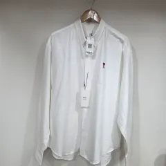新商品 アミ AMI パリ ハート ロゴ シャツ 白のサムネイル