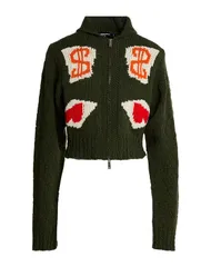 ディースクエアード レディース アウター カーディガン ファスナー付きニット DSQUARED2 Military Green グリーンのサムネイル