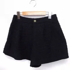 ミッシュマッシュ MISCH MASCH パンツ ショート ビジューボタン ボーダー ウール 38 ブラック 黒 /FT30のサムネイル