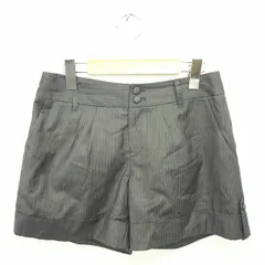ミッシュマッシュ MISCH MASCH パンツ  ショート ストライプ ロールアップ ジップフライ ウール混 薄手 36 チャコールグレー /TT5のサムネイル
