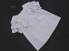 OPAQUE オペーク ストライプ フリル ブラウス シャツ sizeM/白ｘグレー ■◆ レディースのサムネイル