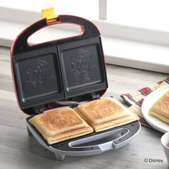 電動ホットサンドメーカー W 2枚焼き ミッキー＆ミニー （ ホットサンドイッチメーカー プレスサンドメーカー ホットプレート 電気 フッ素加工 お手入れ簡単 両面 焼き印 キッチン家電 かわいい キャラクター )のサムネイル