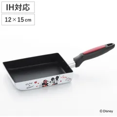 卵焼き器 12×15cm IH対応 ミッキー＆ミニー （ ガス火対応 エッグパン 卵焼きフライパン ふっ素加工 フッ素加工 玉子焼きフライパン 卵焼きパン 玉子焼きパン 卵焼き 玉子焼き アルミフライパン 調理器具 かわいい キャラクター )のサムネイル