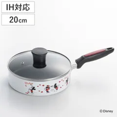 フライパン 20cm IH対応 蓋付き ミッキー＆ミニー （ ガス火対応 ふっ素加工 フッ素加工 軽い ガラス蓋 20センチ フッ素コーティング アルミ製 軽量 可愛い キャラクター かわいい 調理器具 )のサムネイル
