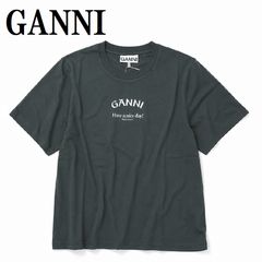 ガニー GANNI T3590 490 VOLCANIC ASH XS S M L XL Tシャツ 半袖 ロゴ プリント おしゃれ ウィメンズ レディース ヴォルカニック アッシュ