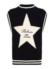 バルマン メンズ トップス シャツ ニットベスト BALMAIN Black ブラックのサムネイル