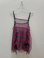 ☆286☆ 極美品 クティール kutir シアー チェック キャミ ビスチェ チュニック F 赤 KT126371BWのサムネイル