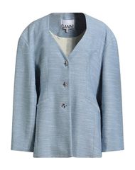 ガニー レディース アウター ジャケット・ブルゾン テーラードジャケット GANNI Light Blue ブルー