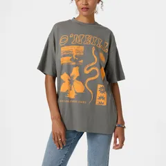 オニール レディース トップス Tシャツ ダウン ONeill Womens Tropic Meltdown Oversized TShirt Gargoyleのサムネイル