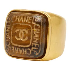 シャネル ココマーク グリポア ヴィンテージ リング 指輪 11号 ゴールド メッキ レディース CHANEL【1-0270787】のサムネイル