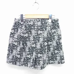 ローズバッド ROSE BUD キュロット ショート パンツ 総柄 サイドジップ 1 ブラック ホワイト 黒 白 /TT27のサムネイル