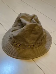 【232023】Borsalino ボルサリーノ  バケットハット　帽子　コットン100％　ロゴ　ストライプ装飾　日本製　M/56.5cm ベージュのサムネイル
