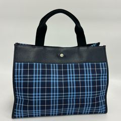 極美品】バーバリーロンドン トートバッグ ノバチェック A4 ネイビー