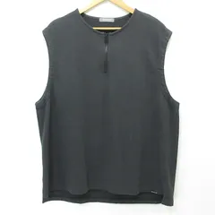 【三重本店】 中古 nest Robe | ネストローブ CONFECT コンフェクト コットンリネンハーフジップベスト ロゴワッペンノースリーブTシャツ 02233-0036 チャコールグレー サイズ：4 【104】のサムネイル