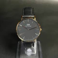 【稼働品】 Daniel Wellington ダニエル・ウェリントン Classic Black ローズ ゴールド クォーツ 腕時計 黒 動作確認済み 電池交換済み B36R15のサムネイル