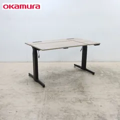 展示新同品 OKAMURA オカムラ REGAS リーガス W1350 電動昇降デスク L型水平天板タイプ 天板傾斜機能/配線口カバー/ダクト収納付 32万のサムネイル